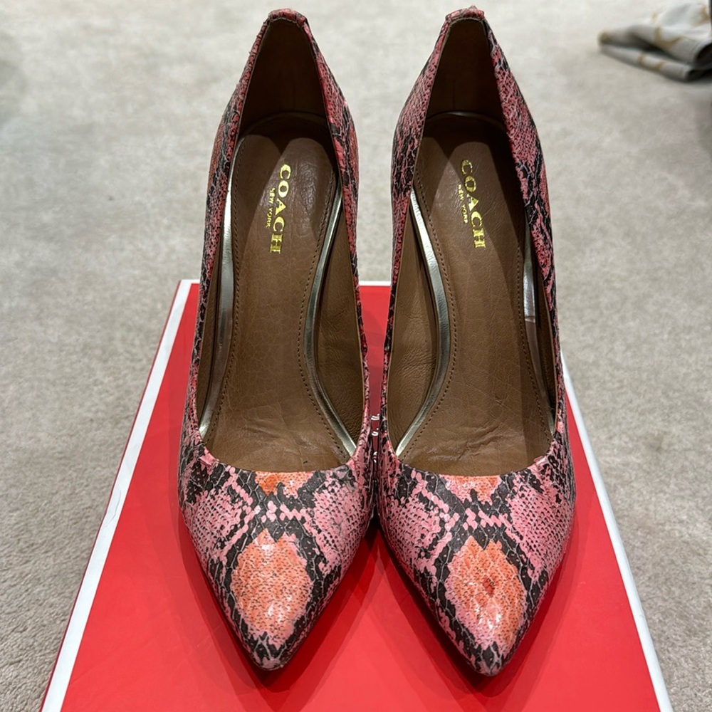 Coach snakeskin heels